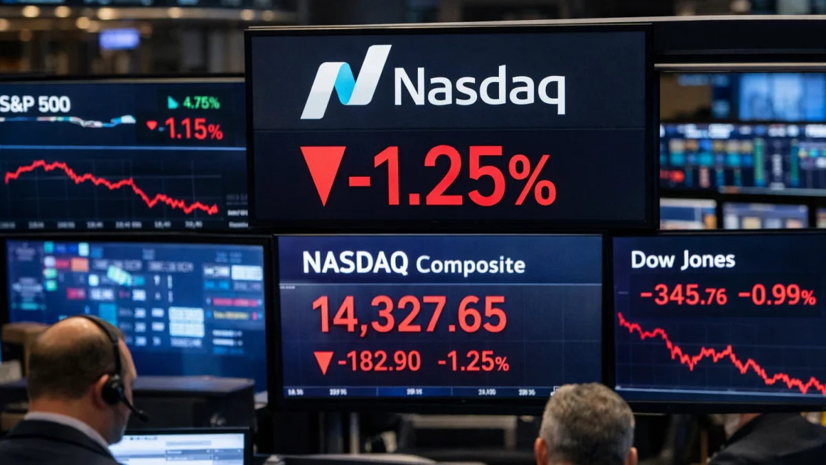 Nasdaq Drops Over One Percent Amid Global Market Volatility