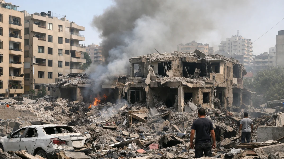 Israel Strikes Beirut Suburbs Days After Ceasefire Agreement
