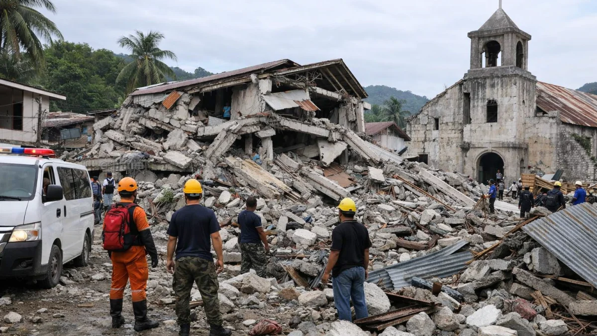 Magnitude 7.8 Earthquake Hits Southern Philippines Killing at Least 50