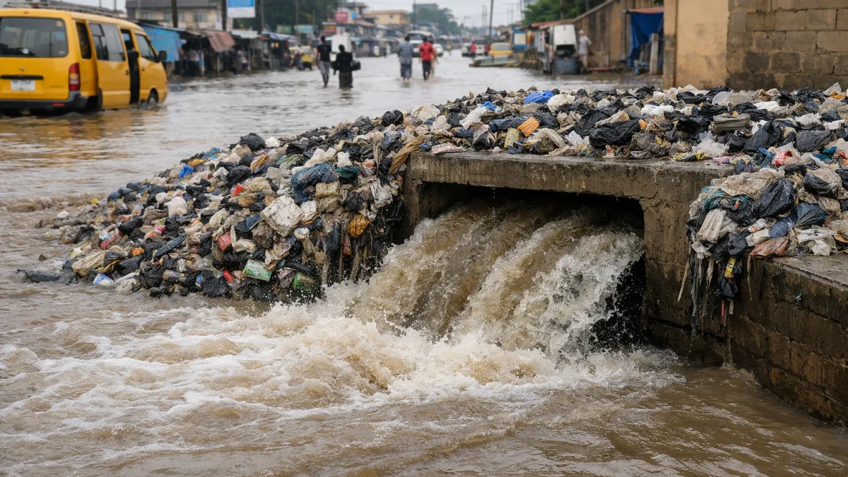 Heavy Flooding Hits Accra Ghana as Trash Clogs Drainage Systems