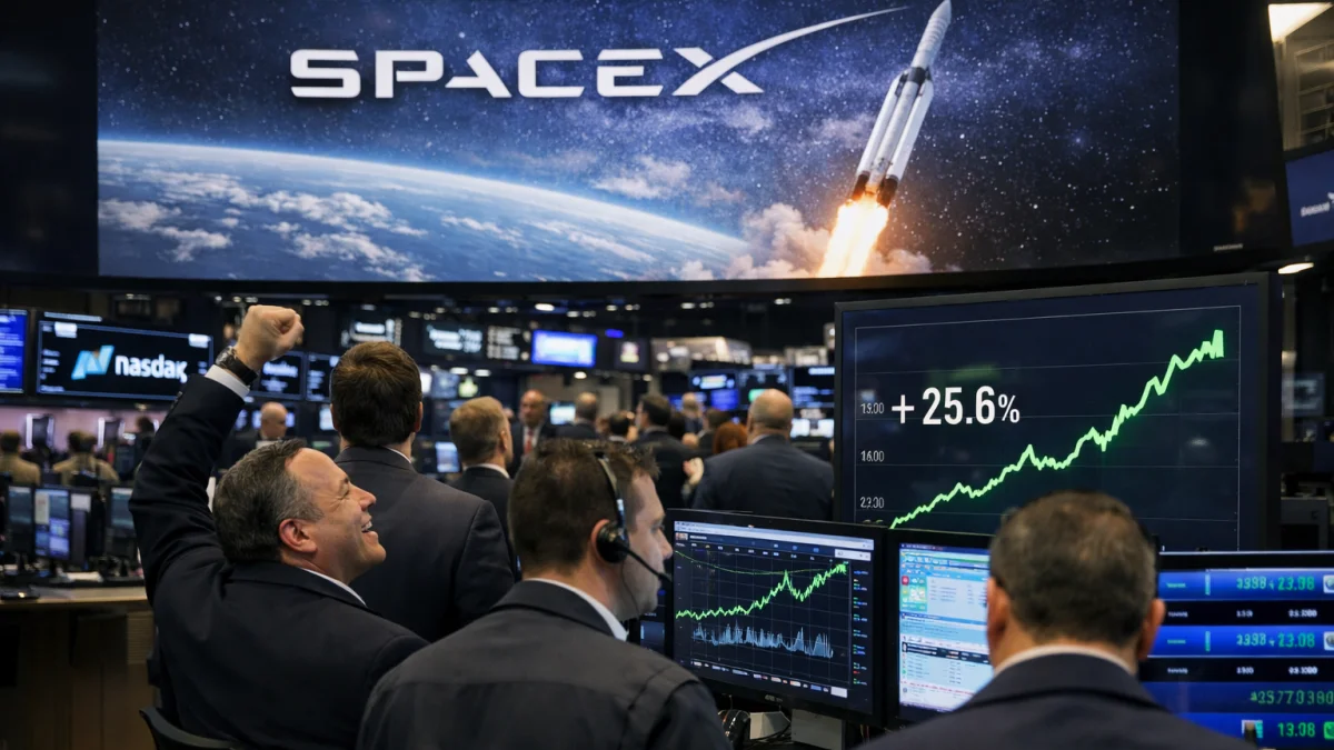 SpaceX Shares Surge Following Historic Stock Market Debut