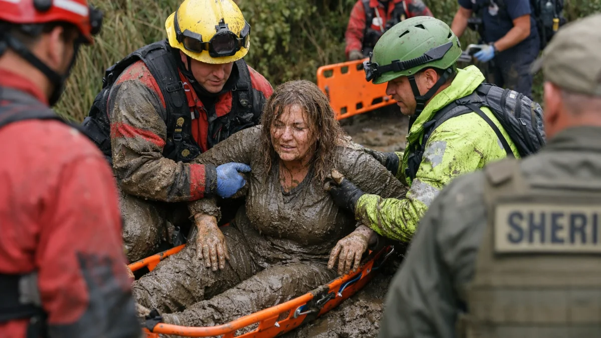 Missing Woman Found Alive After Days Trapped in Mud Puddle
