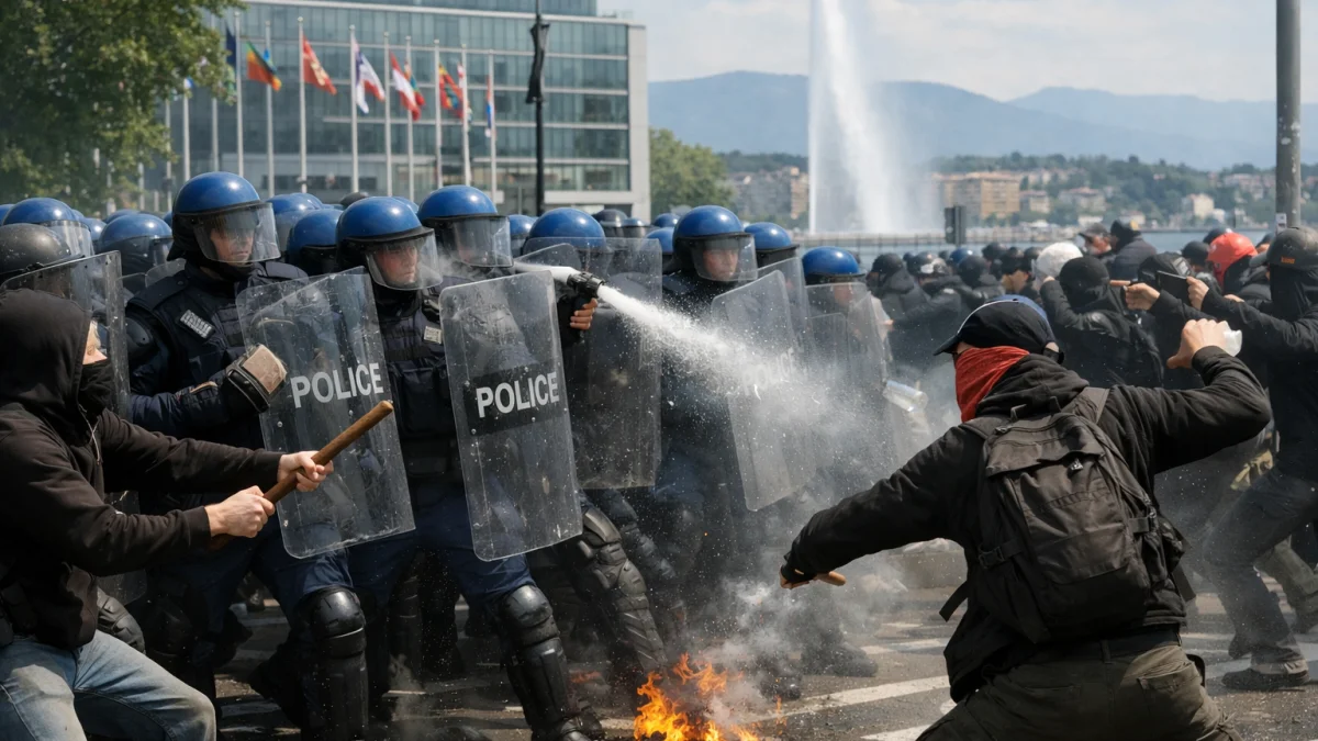 Protesters Clash With Police Ahead of G7 Summit in Geneva