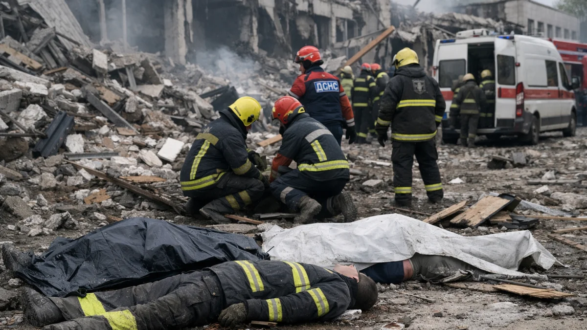 Kharkiv Emergency Responders Killed in Russian Double-Tap Missile Strike