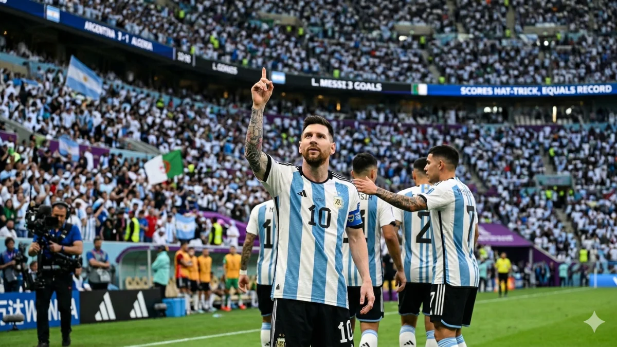 Argentina Defeats Algeria as Messi Hat-Trick Equals Scoring Record in World Cup