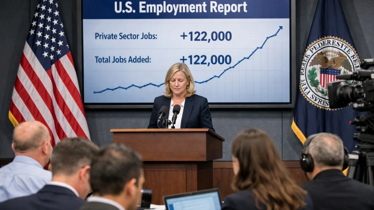 US Private Employers Add 122,000 Jobs in May ADP Report Shows