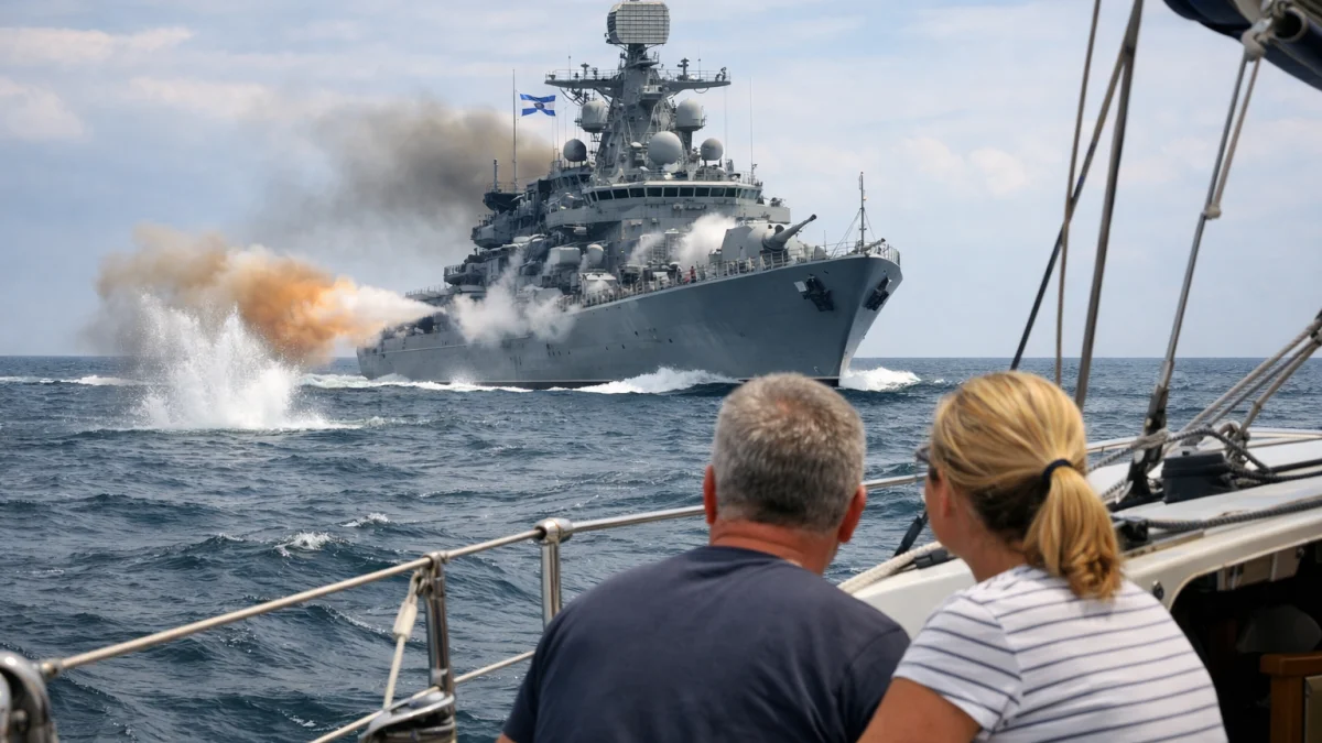 British Couple Reports Russian Warship Fired Warning Shots Near Yacht