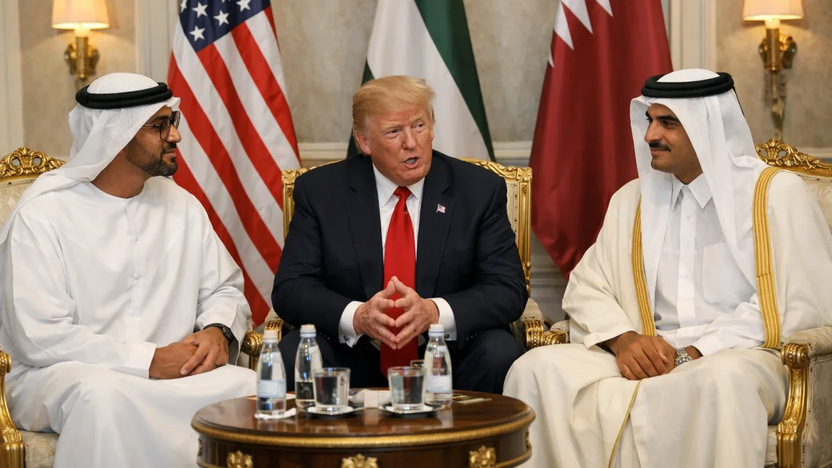 Trump Meets UAE President and Qatar Emir in Bilateral Discussions