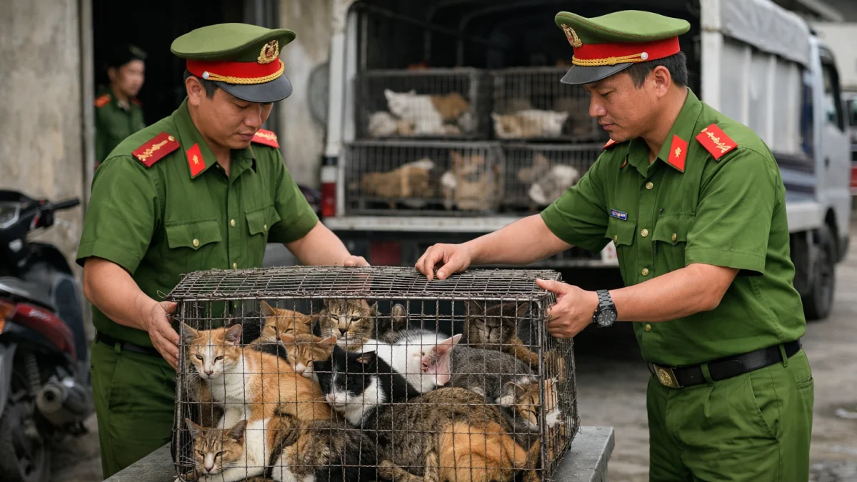 Vietnam Police Rescue Cats Stolen for Meat Trade