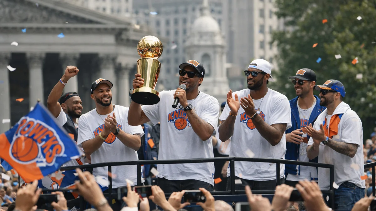 Knicks Deliver Victory Speech During Championship Parade