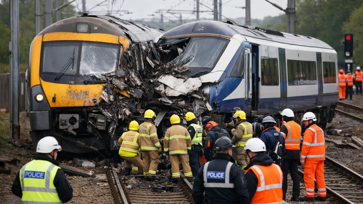 Two Trains Collide Near Bedford in UK Rail Incident
