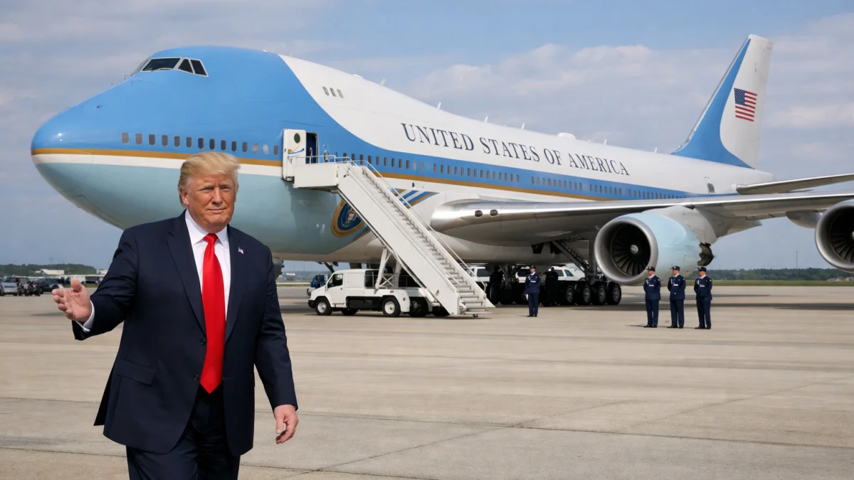Trump Unveils Qatari-Gifted Boeing 747 as New Air Force One at Joint Base Andrews