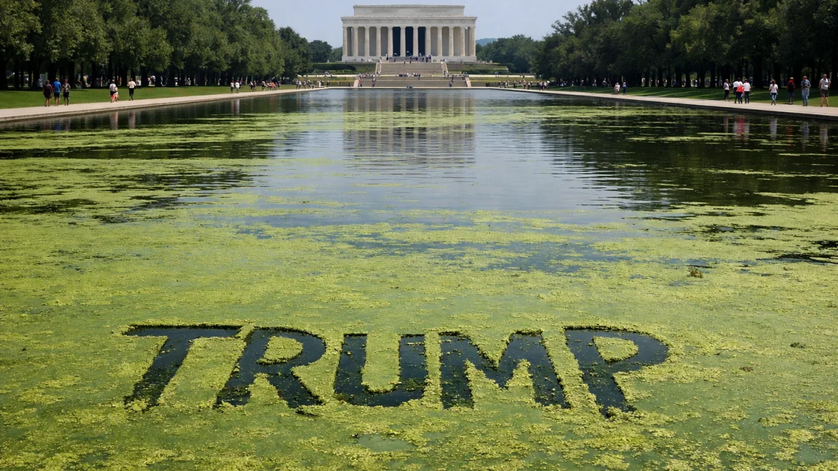 Washington DC Reflecting Pool Algae Bloom Prompts Trump Vandalism Claim