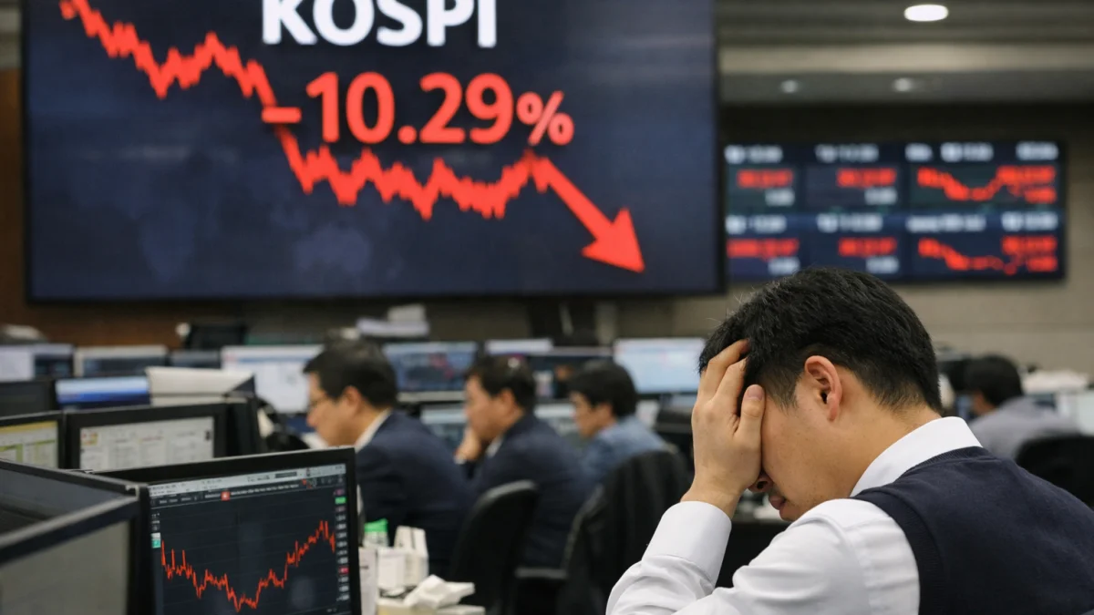 South Korea's Kospi Index Plunges Ten Percent, Triggering Circuit Breaker