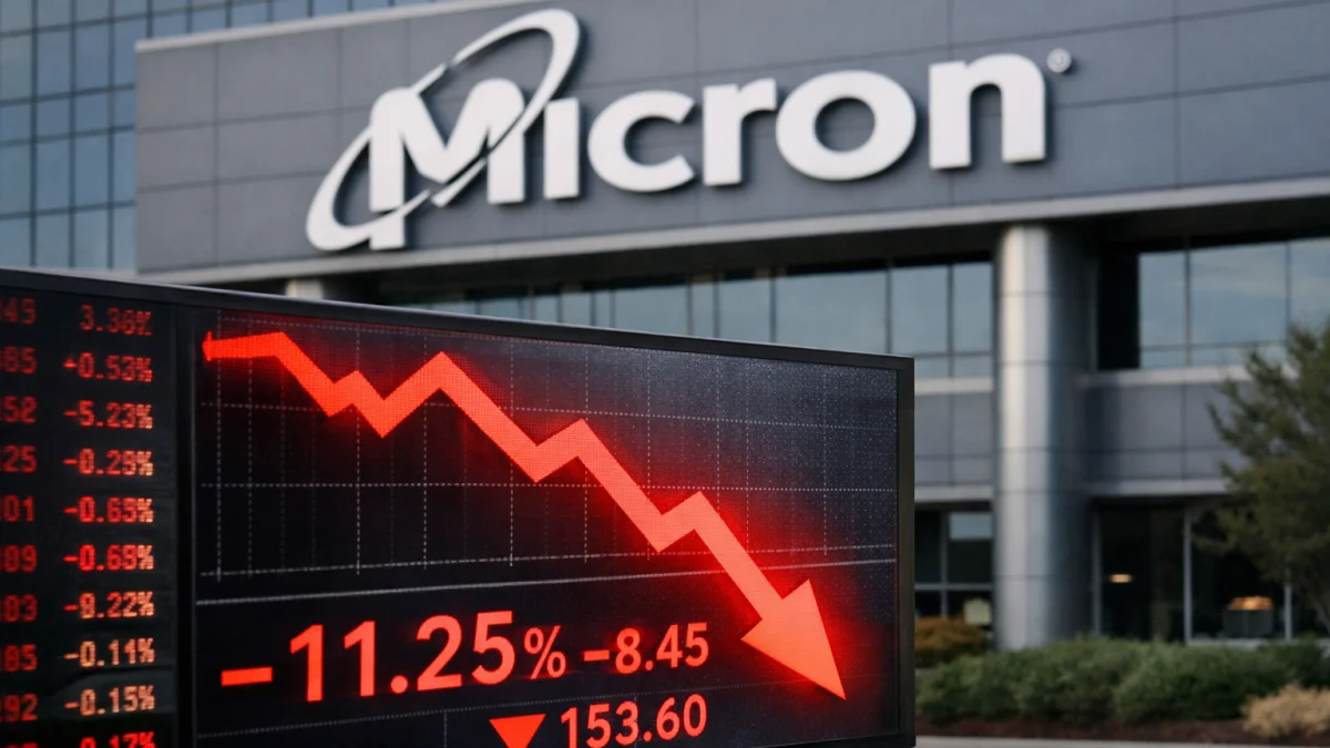 Micron Technology Drops Eleven Percent Amid Semiconductor Sector Sell-Off