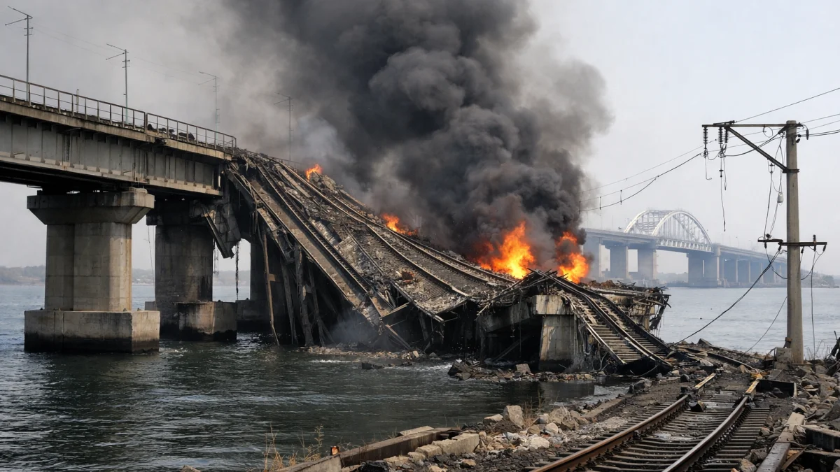 Ukraine Claims Crimea Rail Bridge Destroyed Following Drone Strike