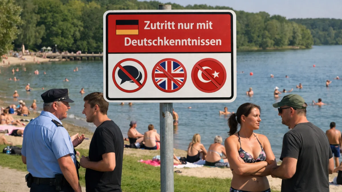 German Swimming Lake Implements Language Restrictions Sparking Debate