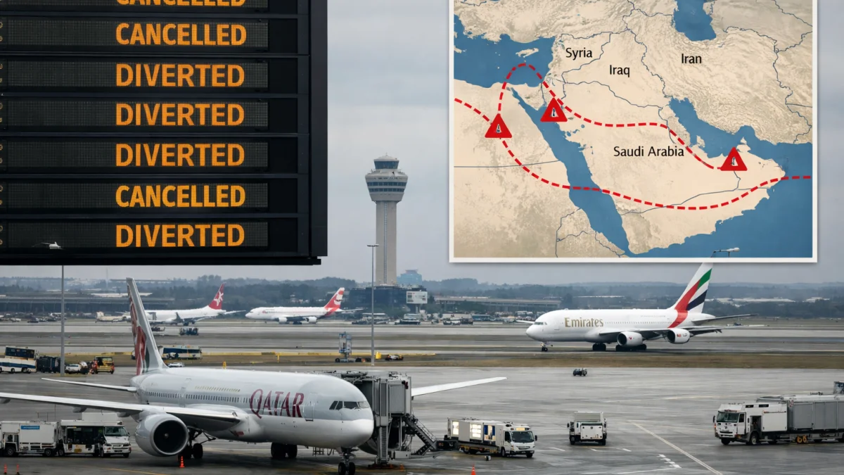 Major Airlines Adjust Routes Following Disruptions in Middle East Airspace