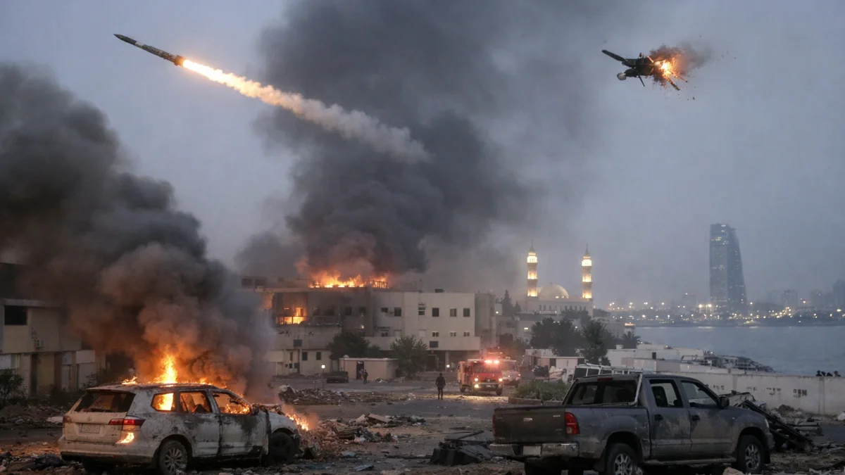 Iran Launches Missile and Drone Attacks on Bahrain and Kuwait