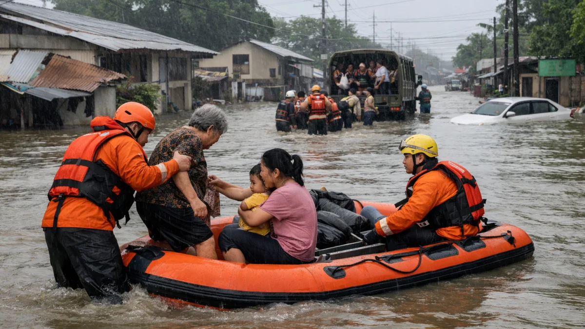 Tropical Storm Floods Force Evacuation Advisories for 800,000 Residents