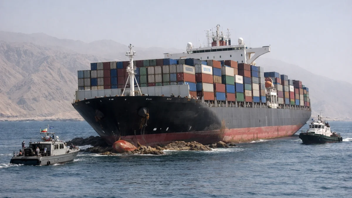 Ship Runs Aground in Strait of Hormuz Iranian Media Reports