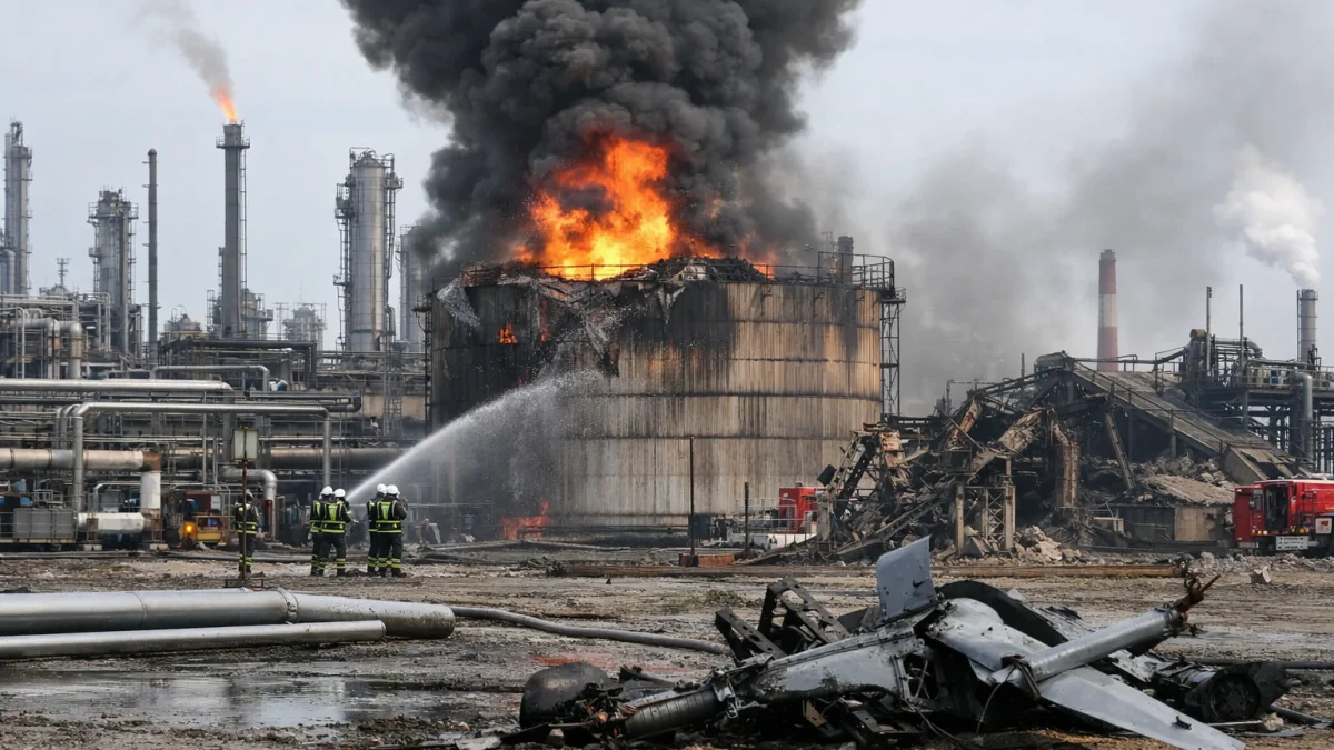 Ukrainian Drone Attacks Disrupt Russian Oil Refineries Fuel Crisis