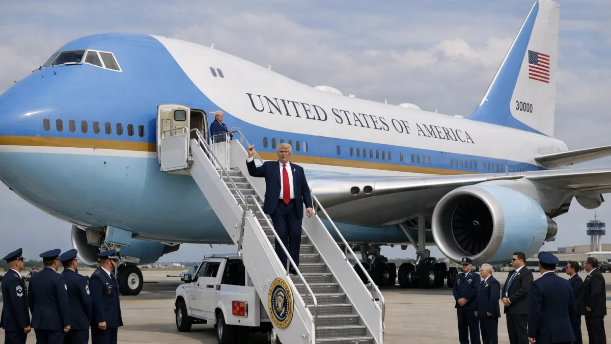 Trump Debuts New Air Force One On Inaugural Flight