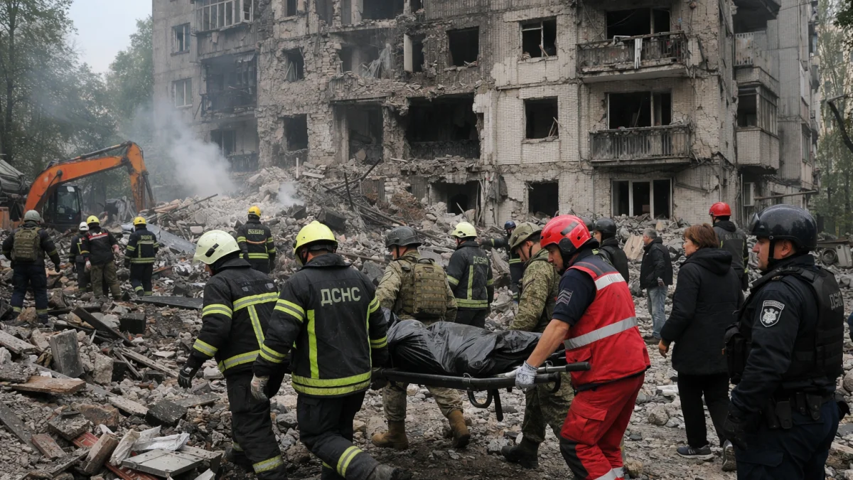 Russia Launches Massive Missile and Drone Attack on Kyiv Killing at Least 21