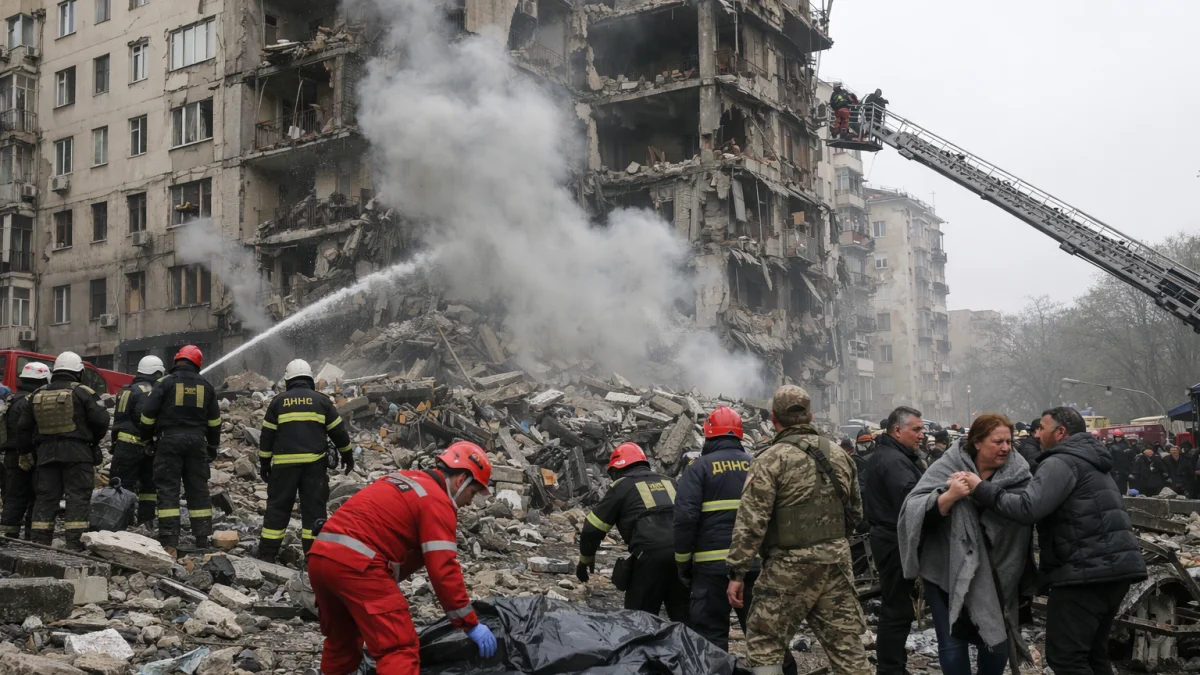 Russia Launches Massive Missile and Drone Attack on Kyiv Killing at Least 30