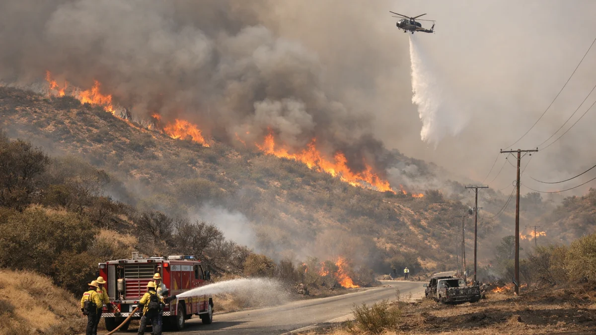 California Wildfire Scorches Large Area During Heat Wave