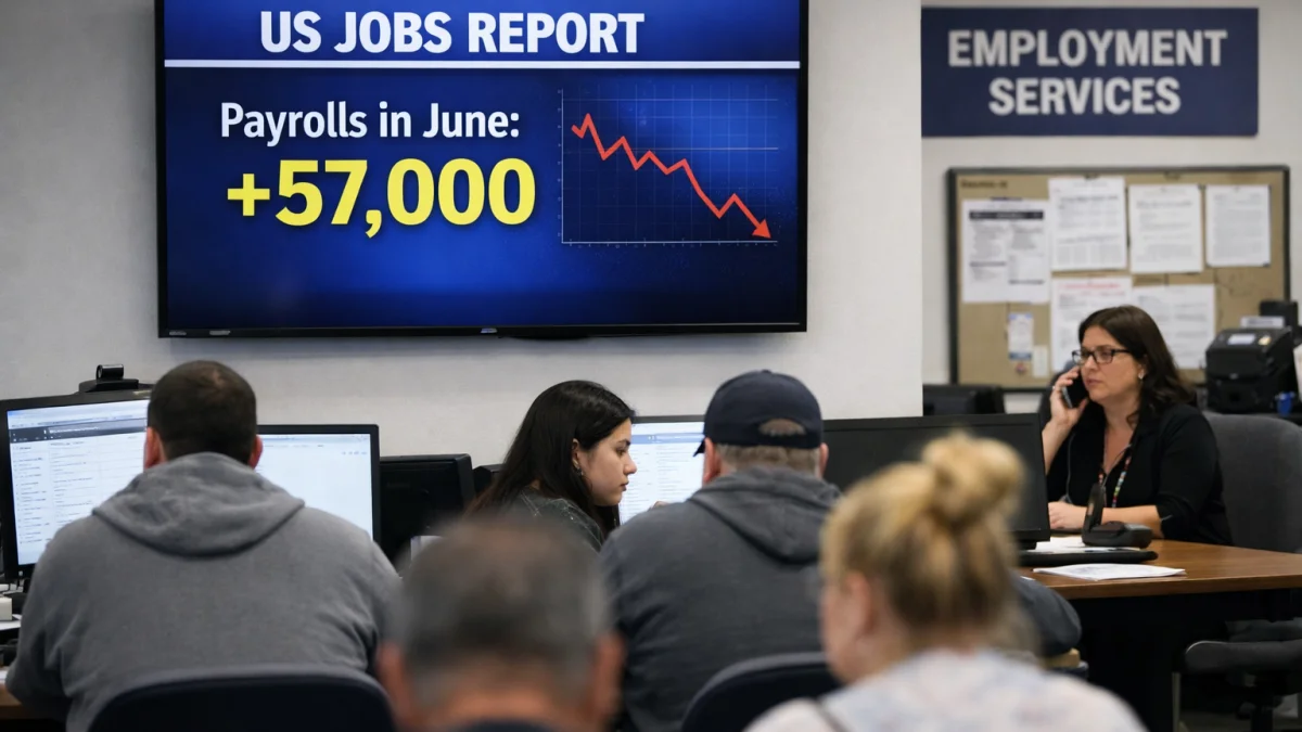 US June Jobs Report Shows Weak Payroll Growth of 57,000
