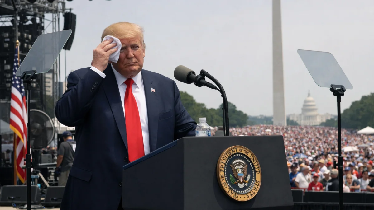 President Trump Prepares Long July 4th Address Despite Extreme Heat