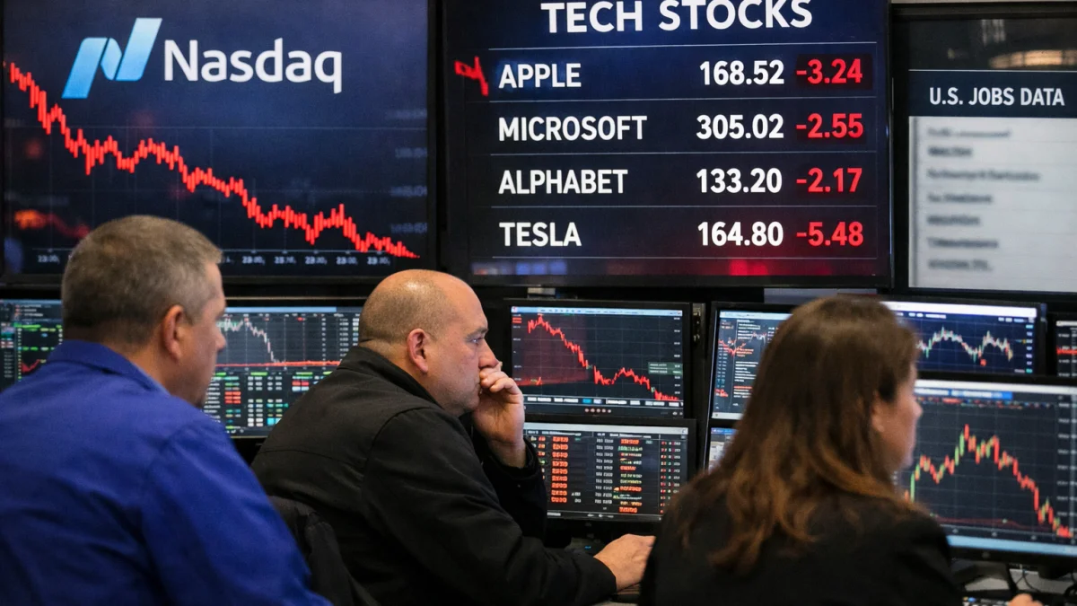 Technology stocks face renewed scrutiny after softer labor data