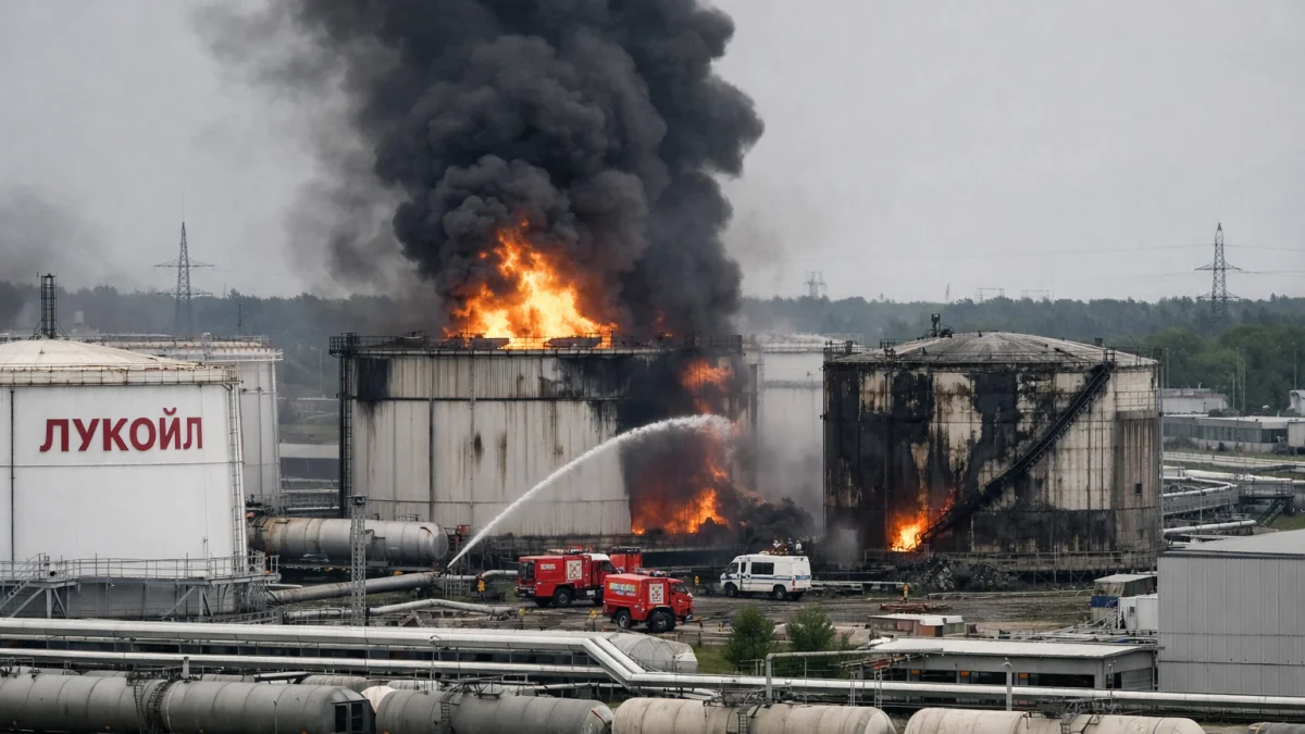 Ukrainian Drones Strike Oil Terminal Near St Petersburg in Russia
