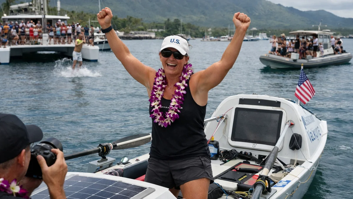 Female American Rower Completes Record Solo California to Hawaii Journey