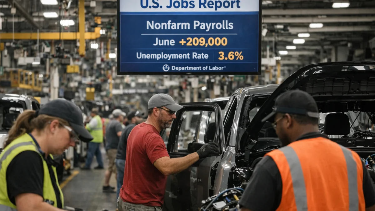 June US Employment Data Shows Modest Nonfarm Payroll Growth