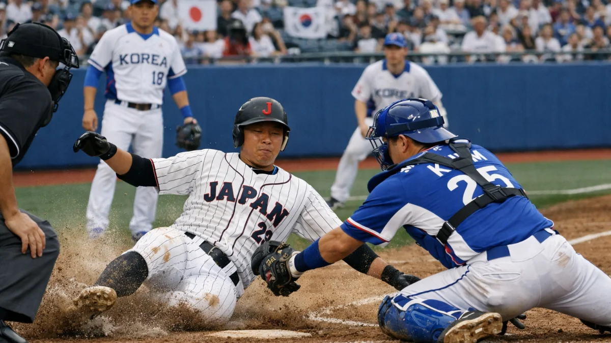 Japan and Korea Compete in World Collegiate Baseball Action