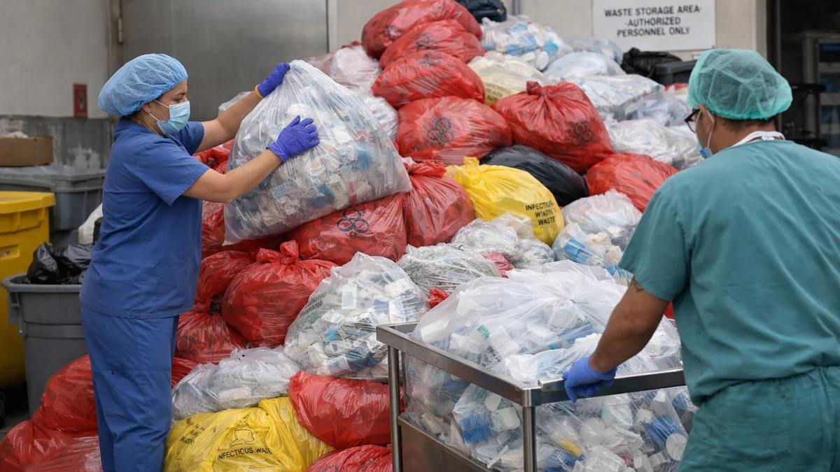 Hospital Workers Confront Mountains of Medical Waste in Daily Operations