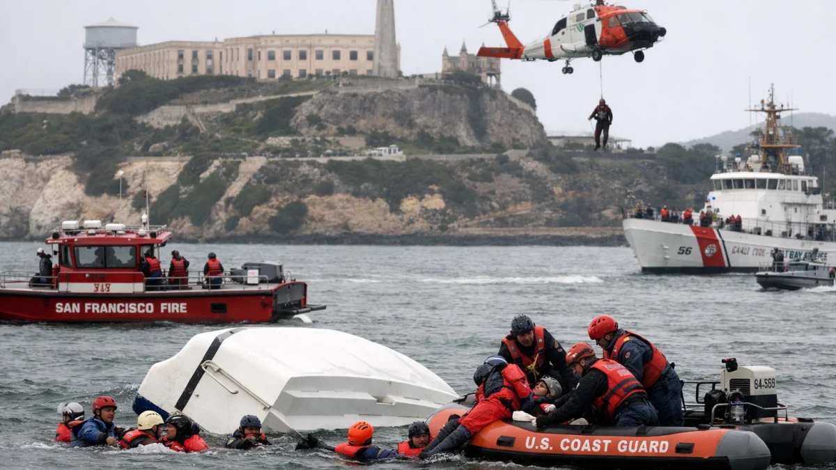 Rescue Efforts Continue After Alcatraz Boat Capsizing Incident