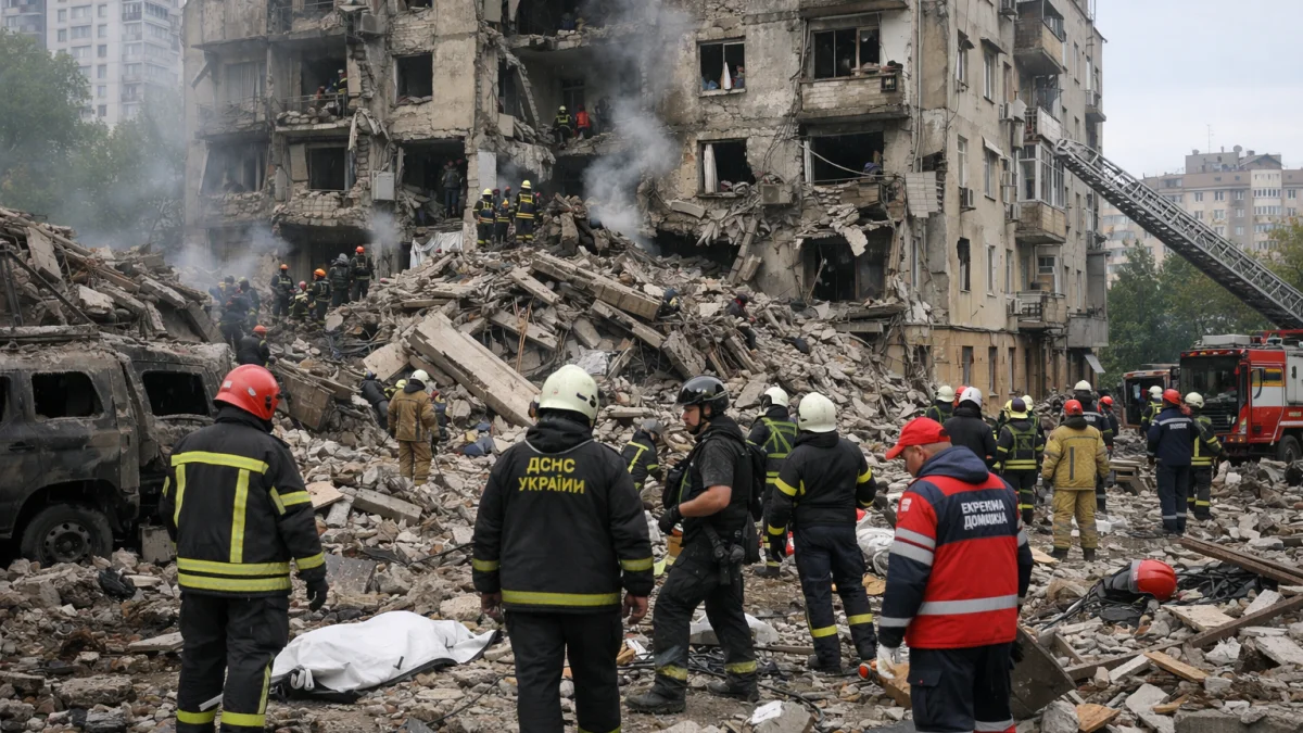 Russia Launches Ballistic Missile Attack on Kyiv Killing Two
