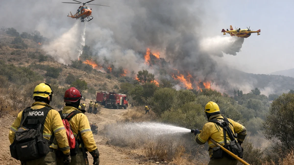 Hundreds Battle Deadly Wildfire in Southern Spain Killing at Least 12