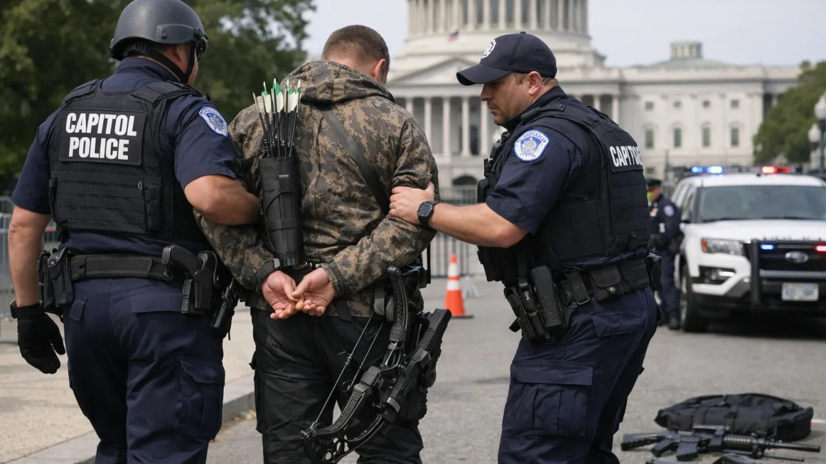 Capitol Police Arrest Man Armed with Guns and Bow Near Complex