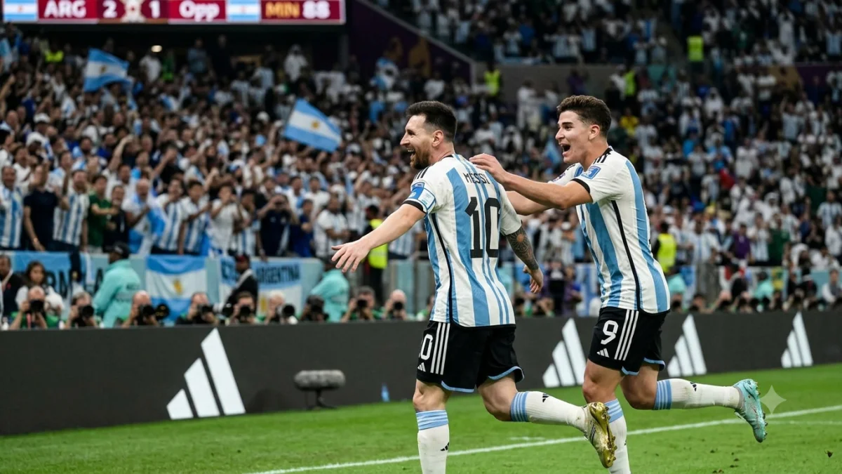 Argentina Scores Late to Reach World Cup Final Again with Messi