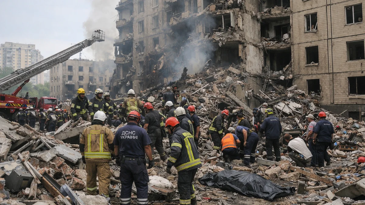 Russia Launches Major Missile Attack on Kyiv Killing Dozens