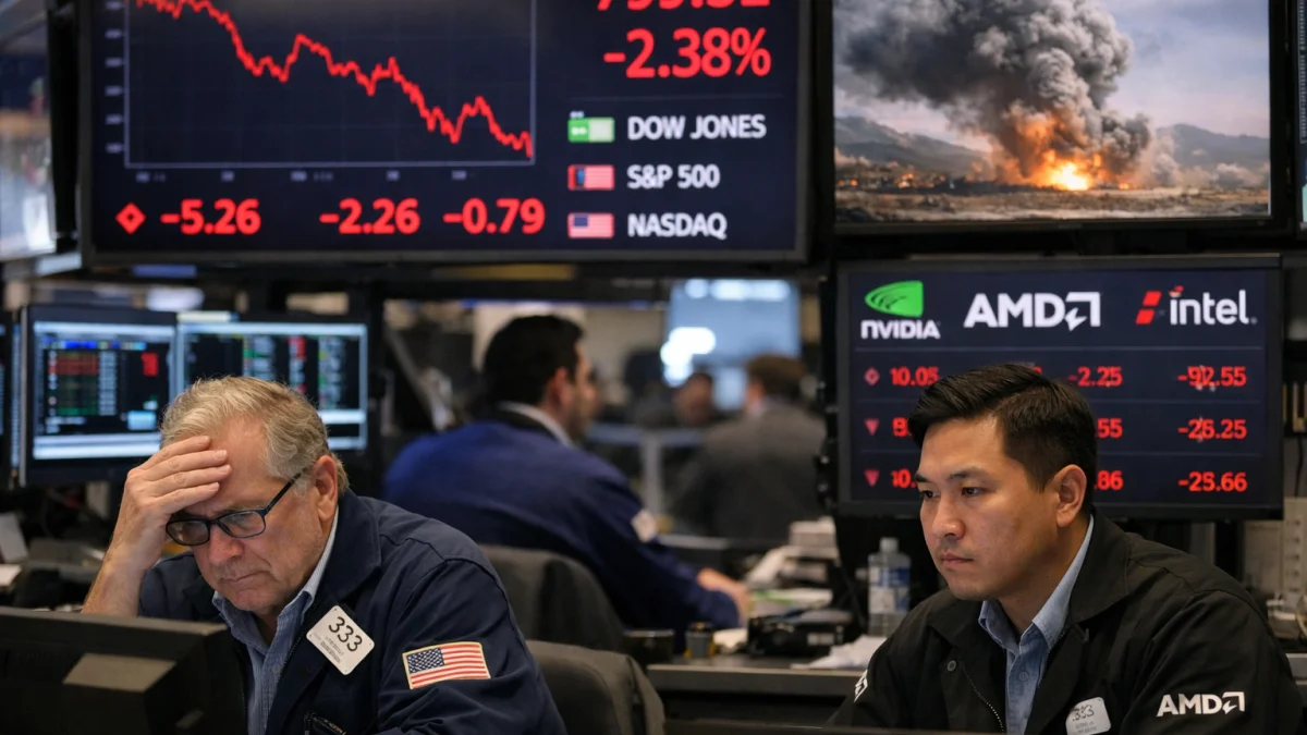 Markets Fall as Chip Stocks Tumble Amid Iran Conflict Fears