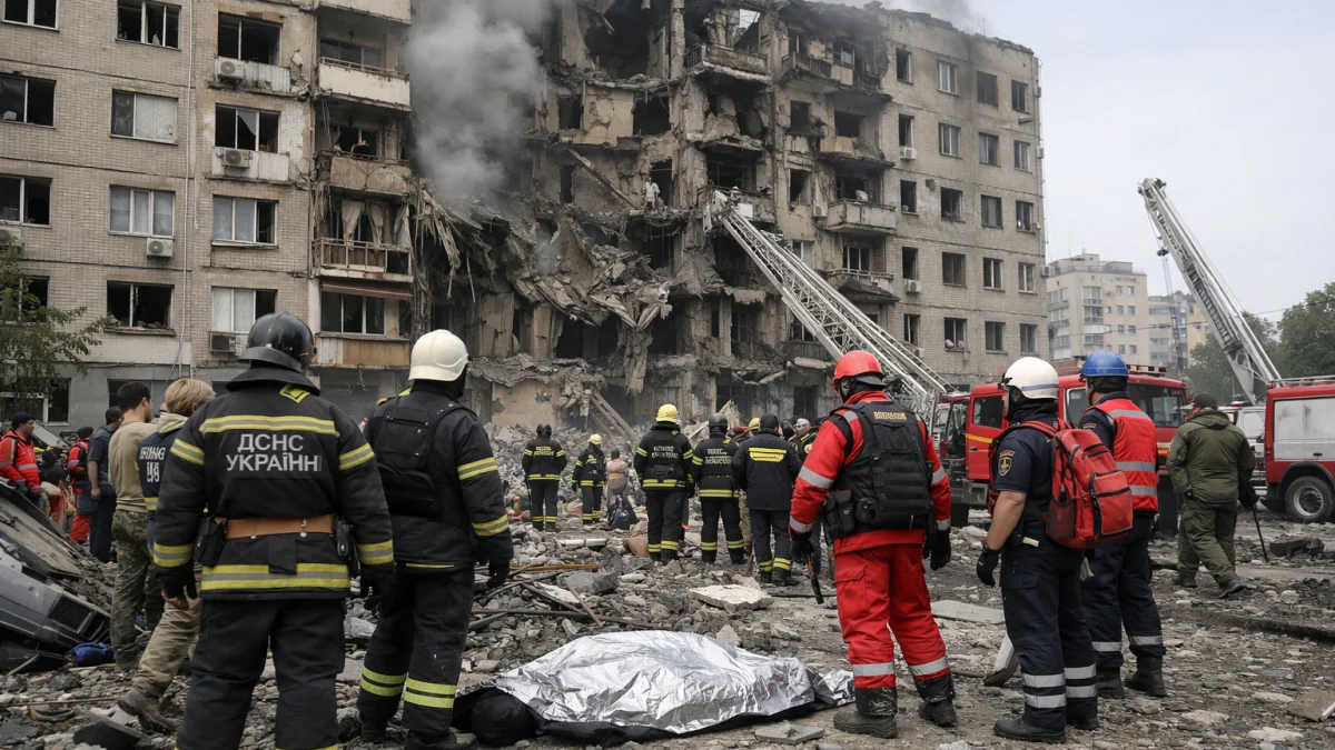 Russian Forces Launch Major Missile and Drone Attack on Kyiv Killing Dozens