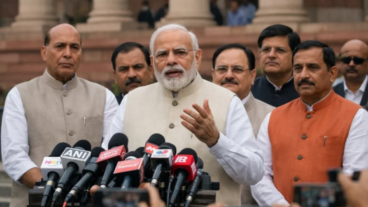Prime Minister Modi Addresses Media Before Indian Parliament Session