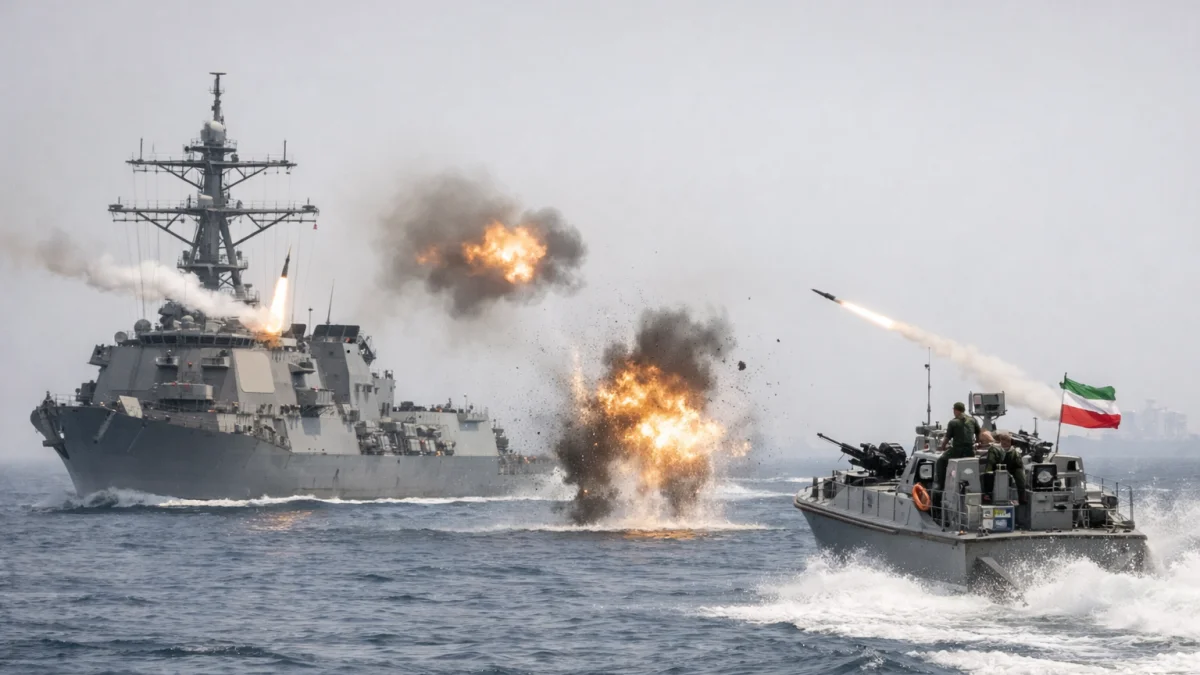 US and Iran Exchange Strikes as Fragile Ceasefire Collapses in Strait of Hormuz
