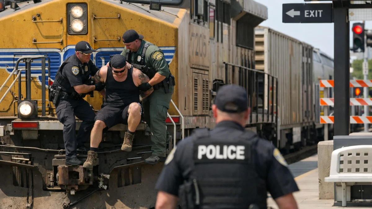 Arizona Man Arrested After Bizarre Train Stunt