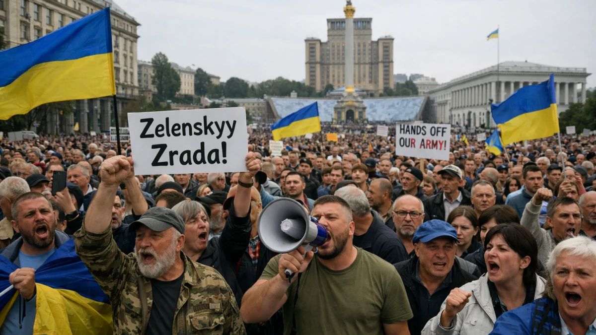 Protests Erupt in Ukraine Over Zelensky Defense Minister Dismissal